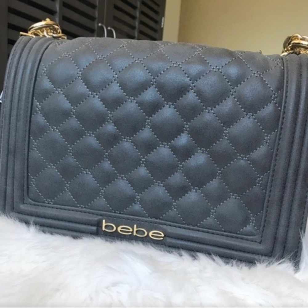 BEBE Grey Chanel Like Chain Shoulder bag